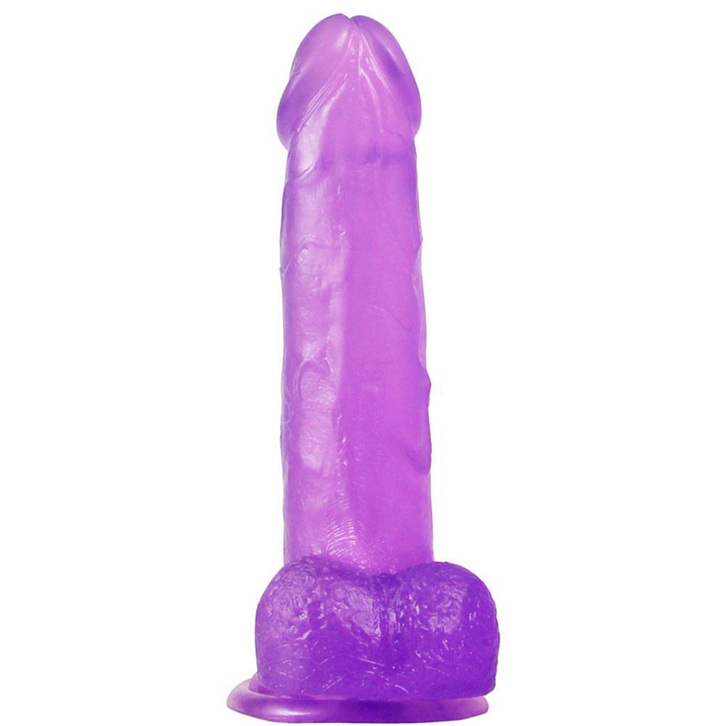 Dildo Jelly Studs Crystal  8'' Large Purple